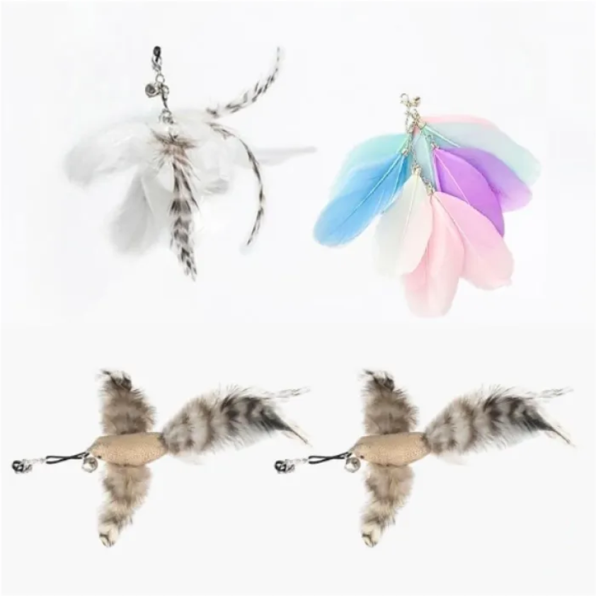 Steel Wire Feather Cat Teaser Wand