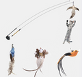 Steel Wire Feather Cat Teaser Wand