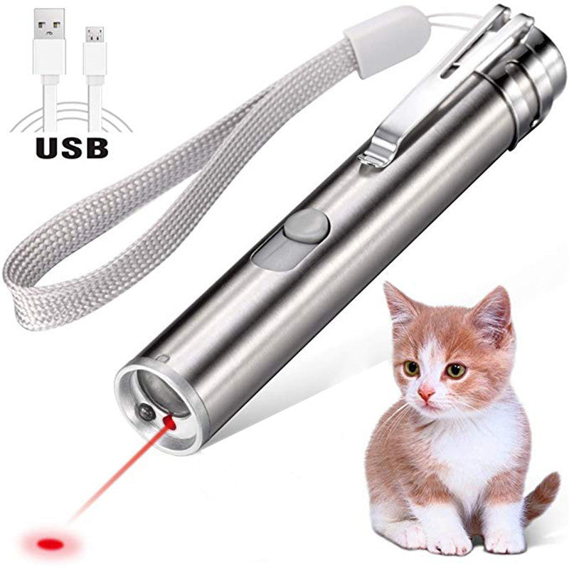 USB Rechargeable 3-in-1 Laser Cat Toy Wand
